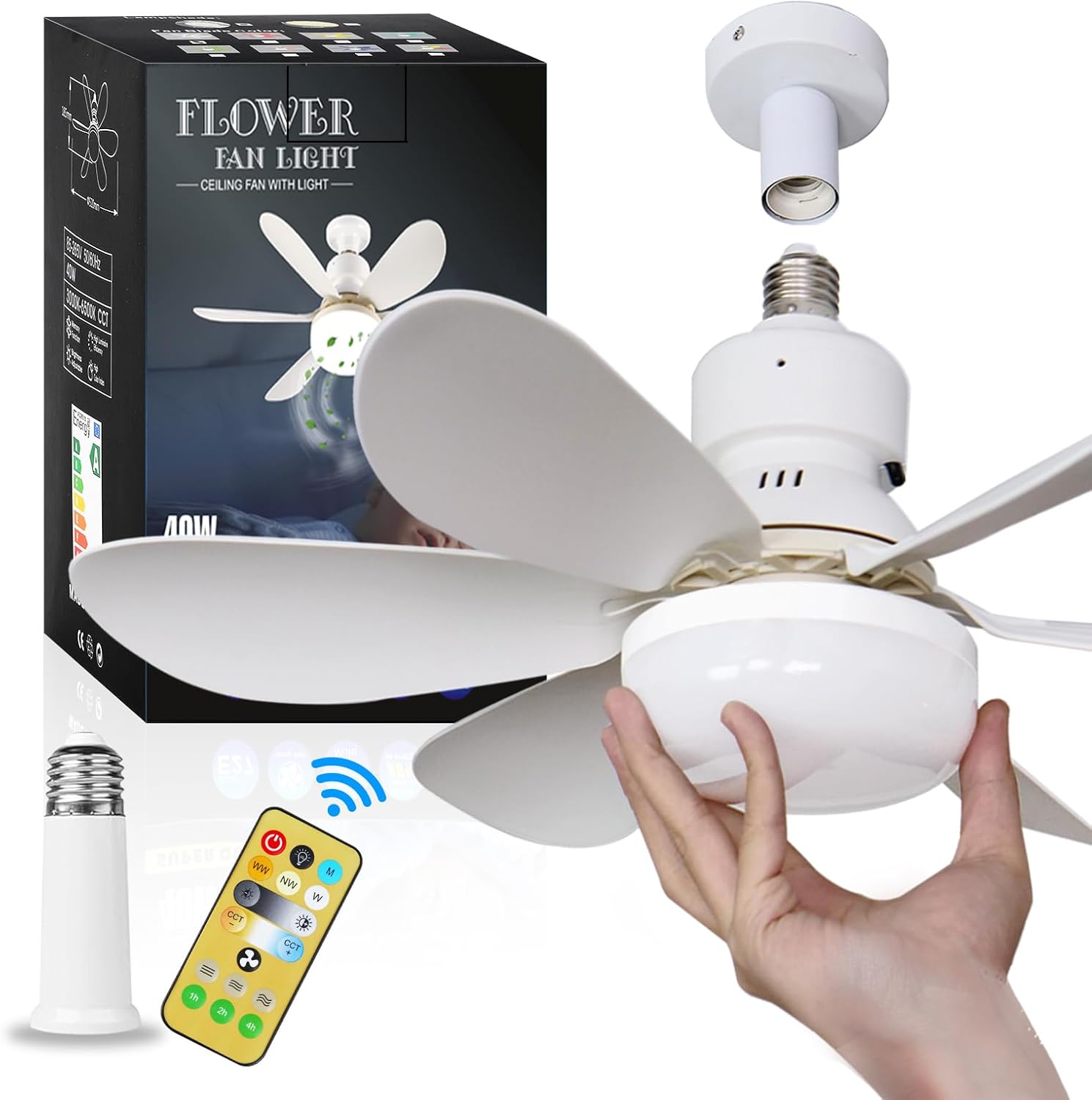 Ceiling Fan With Remote Control Reversible - Ventilador de Teto Pequeno com Luz: