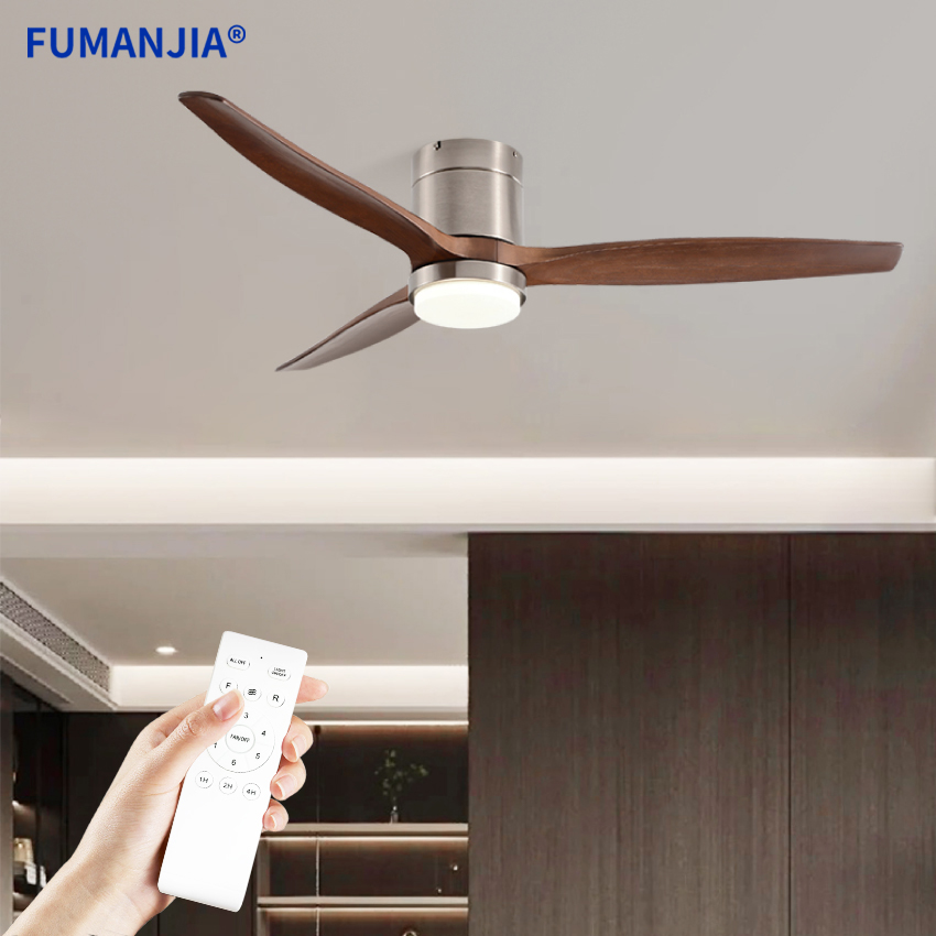 Ceiling Fan With Remote Control Reversible - FUMANJIA Ventilador de teto de madeira