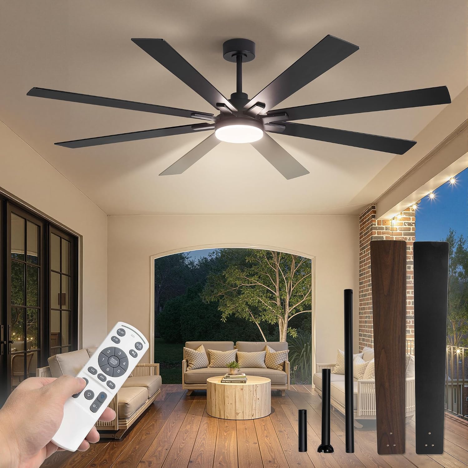 Ceiling Fan Outdoor Damp Rated - Ventilador de Teto de 72 Polegadas
