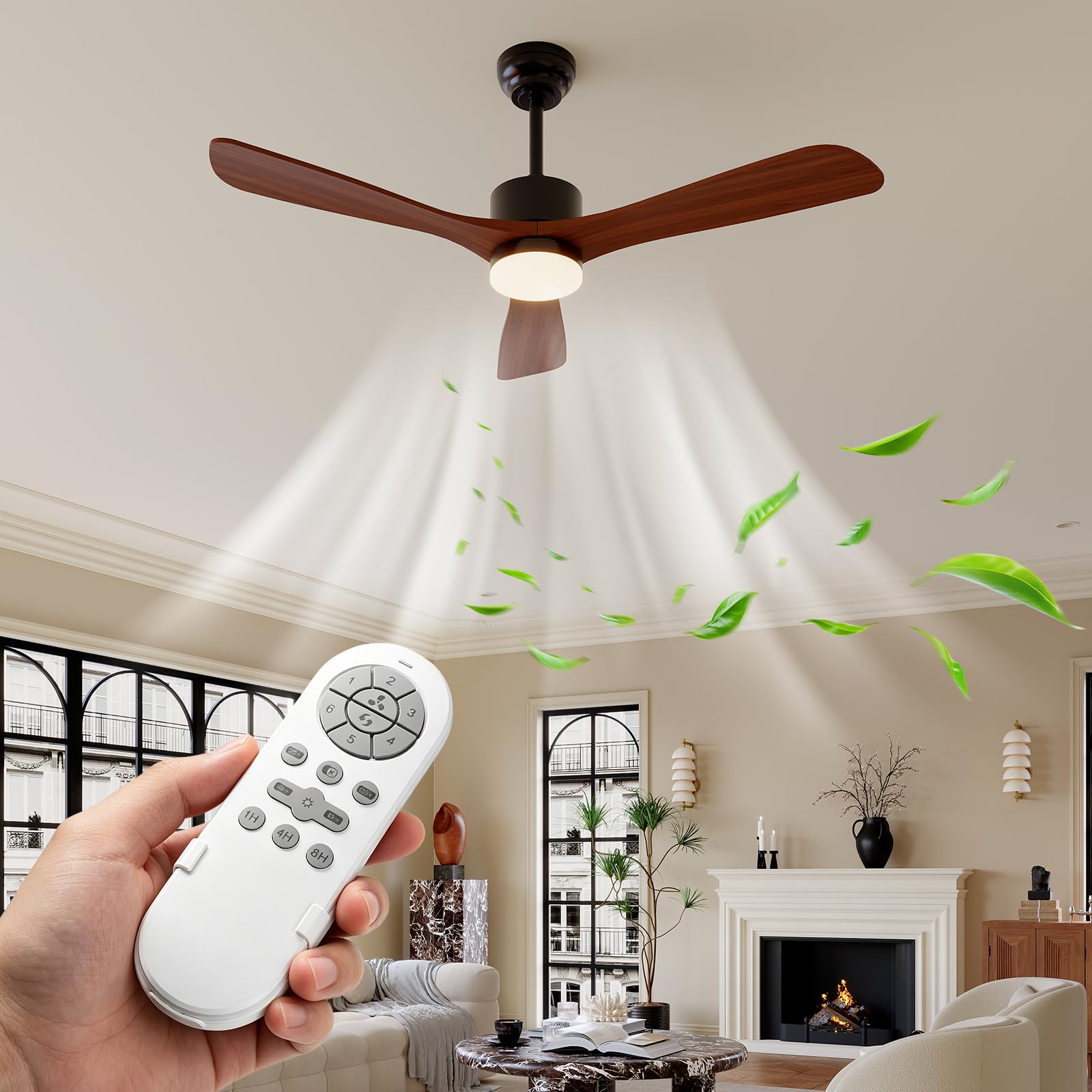 Ceiling Fan Led 3 Blade Modern - Ventilador de teto com luzes e