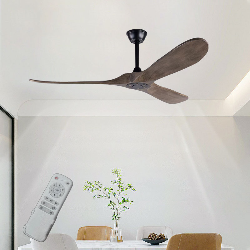 Ceiling Fan 60 Inch Industrial - Ventilador de teto de madeira led
