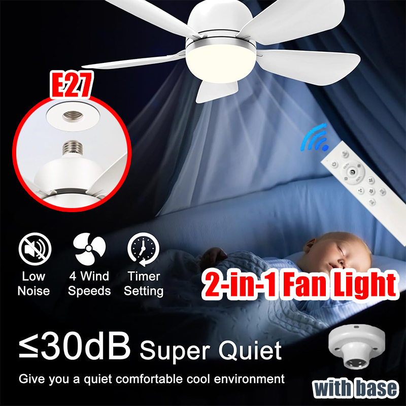 Ceiling Fan With Remote Control Reversible - 16 Polegada 2-em-1 ventilador de teto