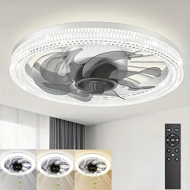Ceiling Fan Low Profile Flush Mount - Ventiladores de teto com luzes, luz