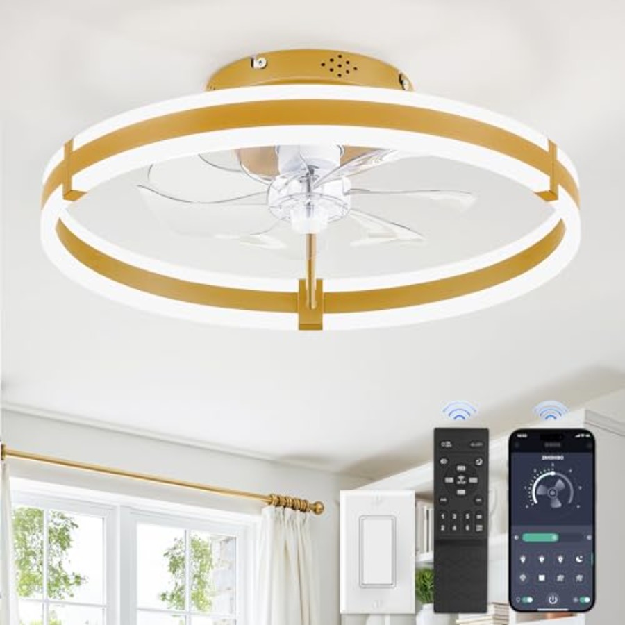 Ceiling Fan Low Profile Flush Mount - Ventiladores de Teto com Luzes e
