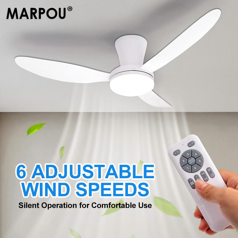 Ceiling Fan Led 3 Blade Modern - Ventiladores de Teto Simples MARPOU com