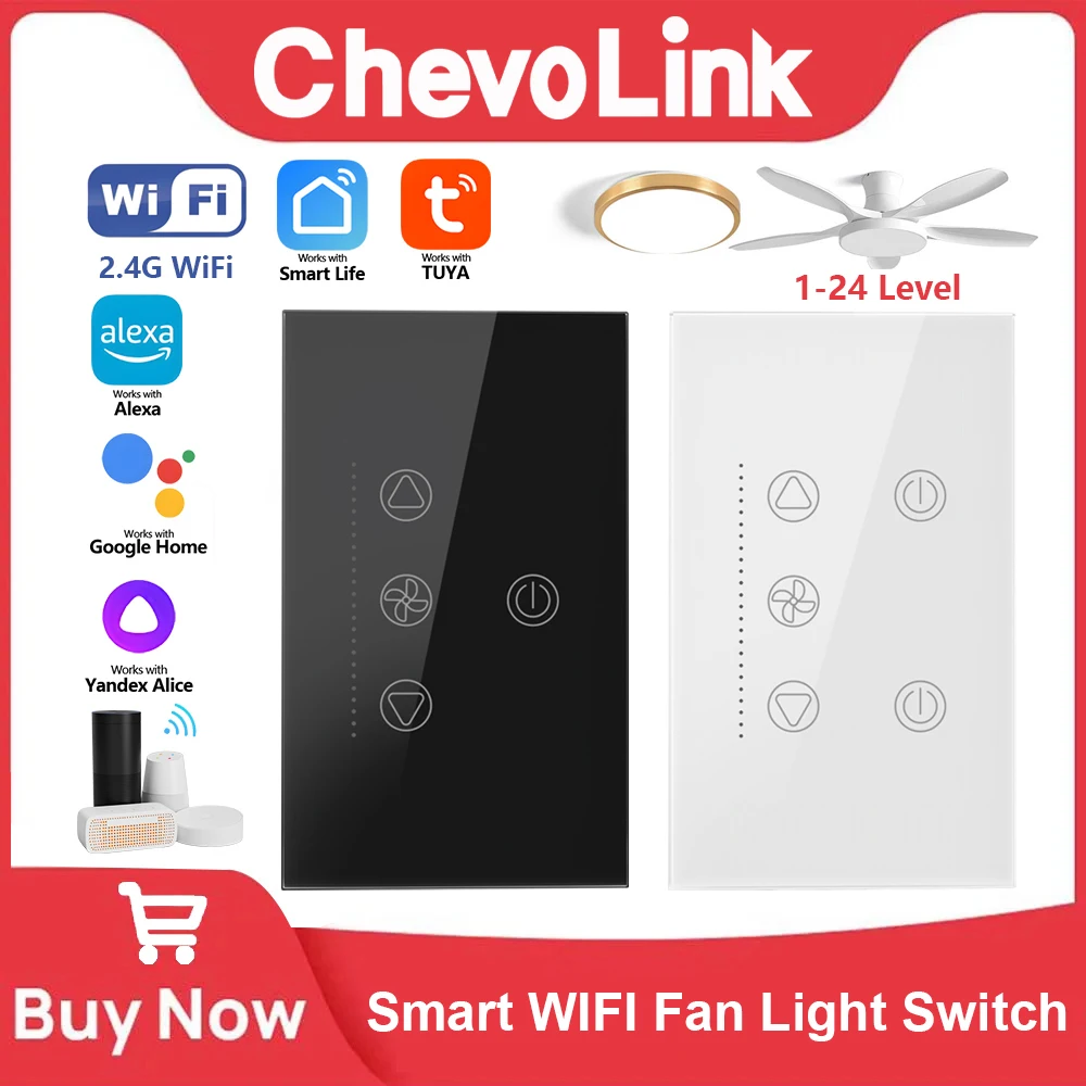 Smart Ceiling Fan Alexa Wifi - Interruptor de Luz e Ventilador Inteligente