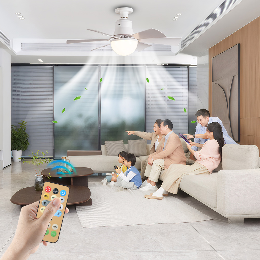 Ceiling Fan Led 3 Blade Modern - Ventilador de Teto com Luz, Controle