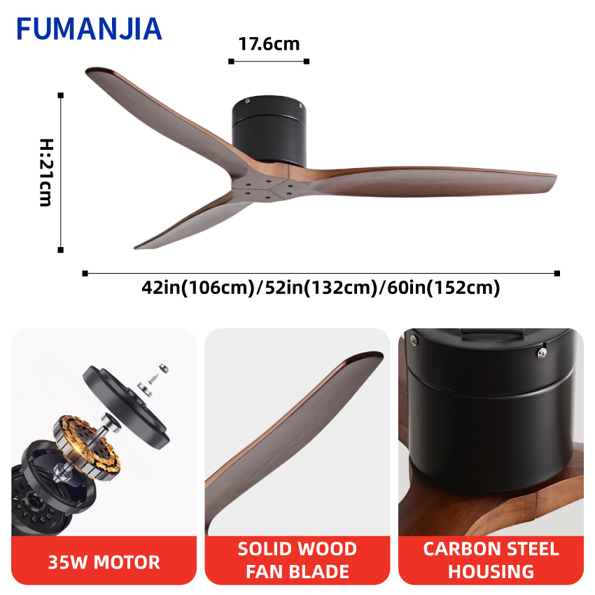 FUMANJIA 42/52/60 Polegada Ven - Ceiling Fan With Remote Control Reversible avaliação e preço