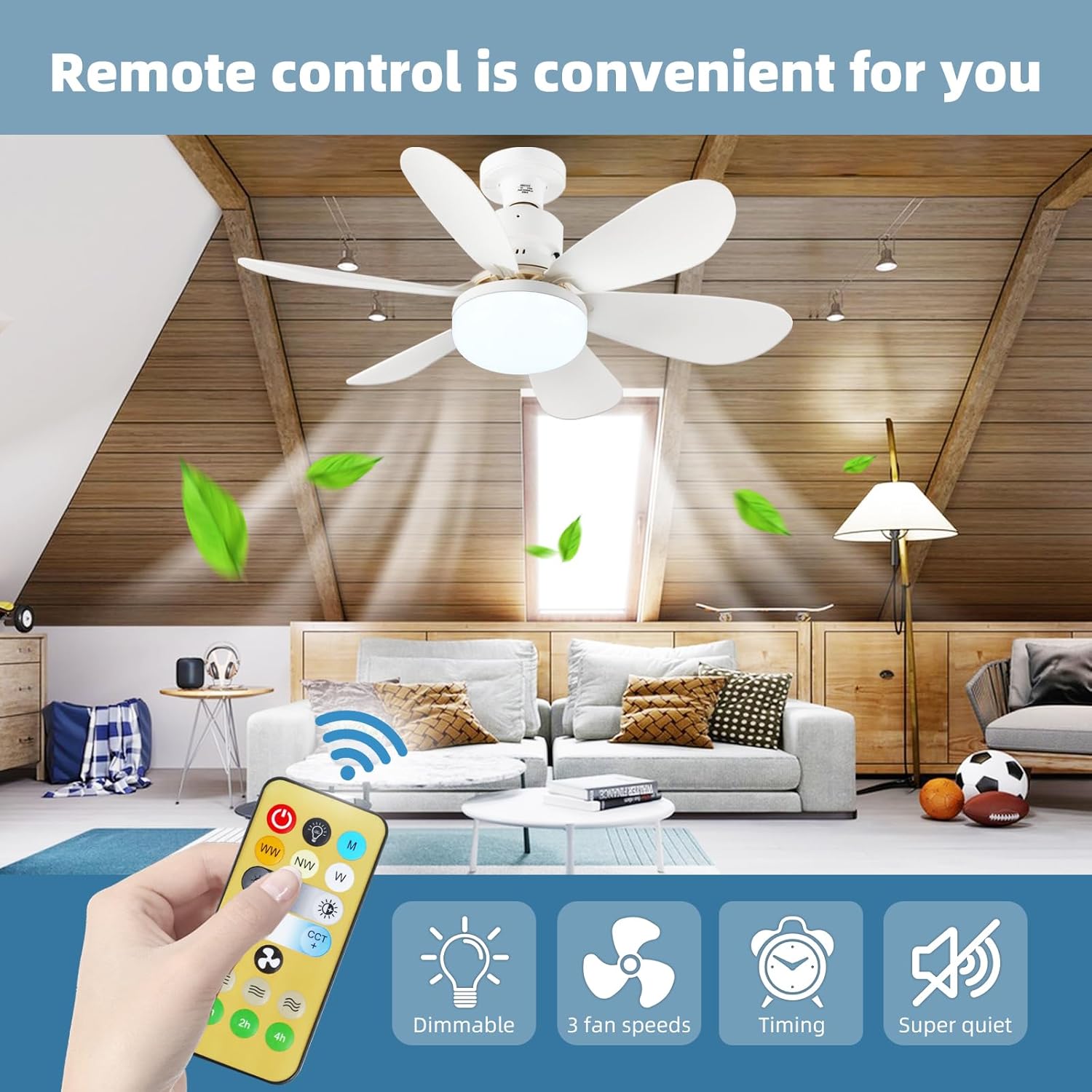Ventilador de Teto Pequeno com - Ceiling Fan With Remote Control Reversible avaliação e preço