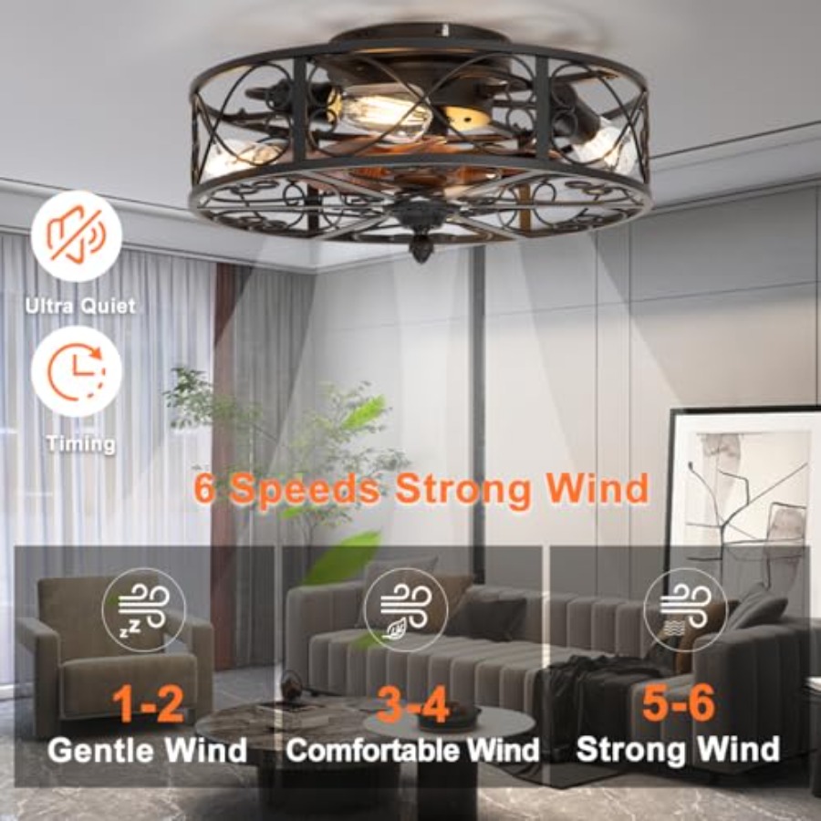 Ventilador de Teto Embutido co - Ceiling Fan Low Profile Flush Mount avaliação e preço