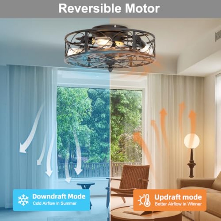 Ventilador de Teto Embutido co - Ceiling Fan Low Profile Flush Mount avaliação e preço