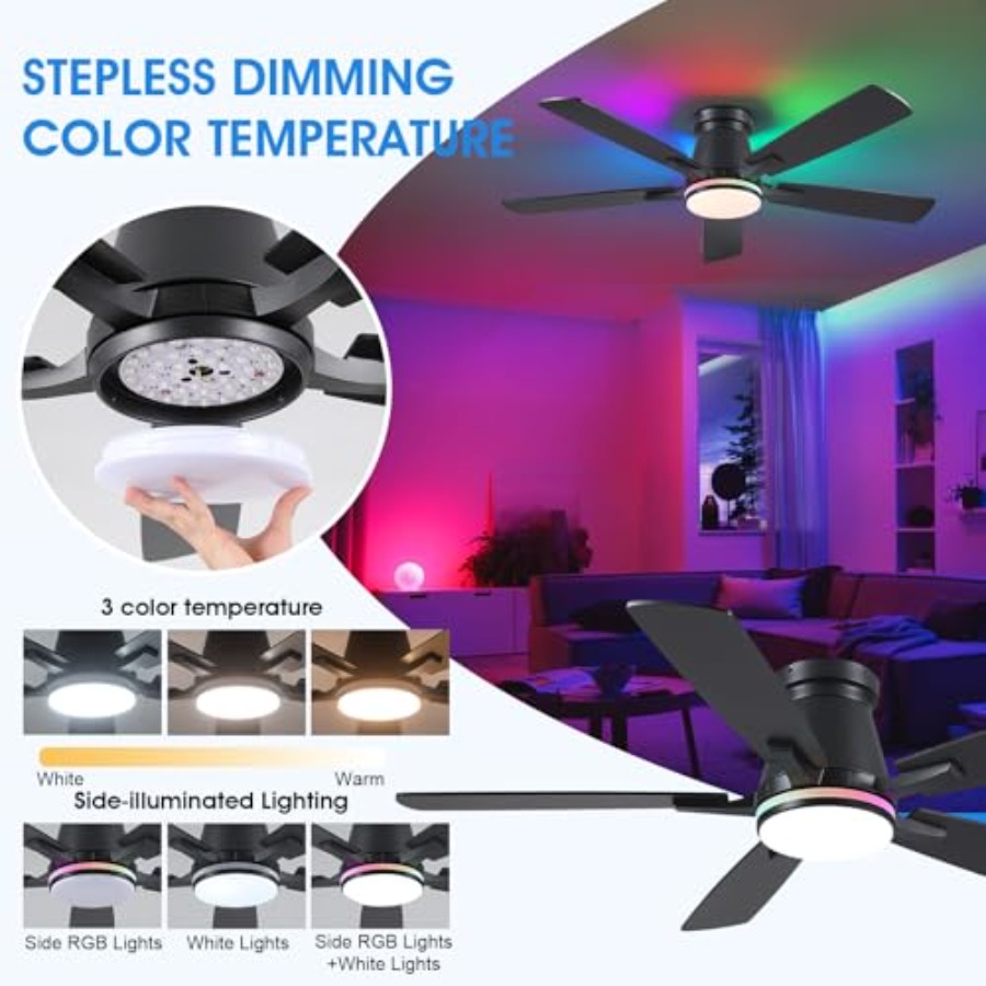Ventiladores de Teto de 52 Pol - Ceiling Fan Low Profile Flush Mount avaliação e preço