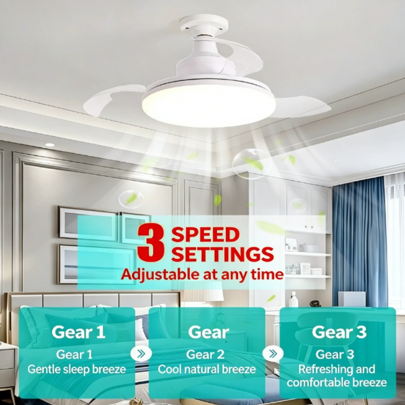 Novo Ventilador de Teto com Lu - Ceiling Fan Led 3 Blade Modern avaliação e preço