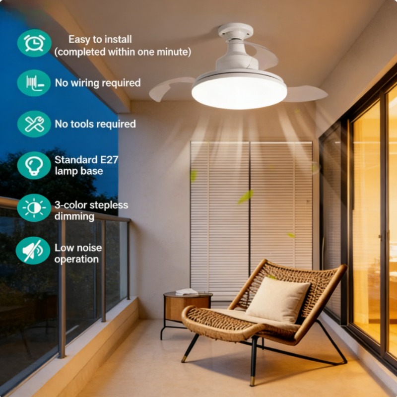 Novo Ventilador de Teto com Lu - Ceiling Fan Led 3 Blade Modern avaliação e preço