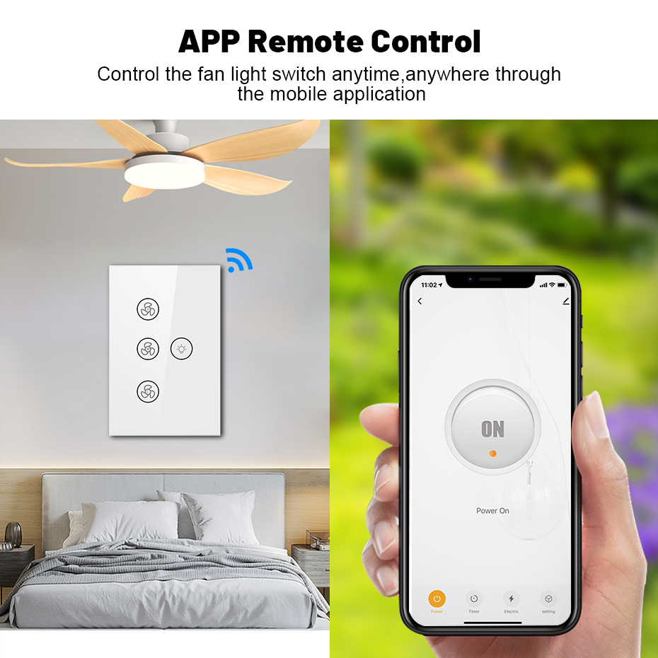 Interruptor inteligente da luz - Smart Ceiling Fan Alexa Wifi avaliação e preço