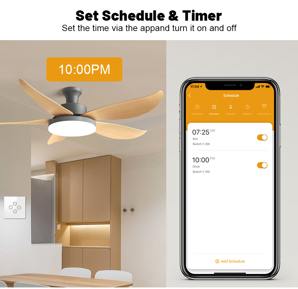 Interruptor inteligente da luz - Smart Ceiling Fan Alexa Wifi avaliação e preço
