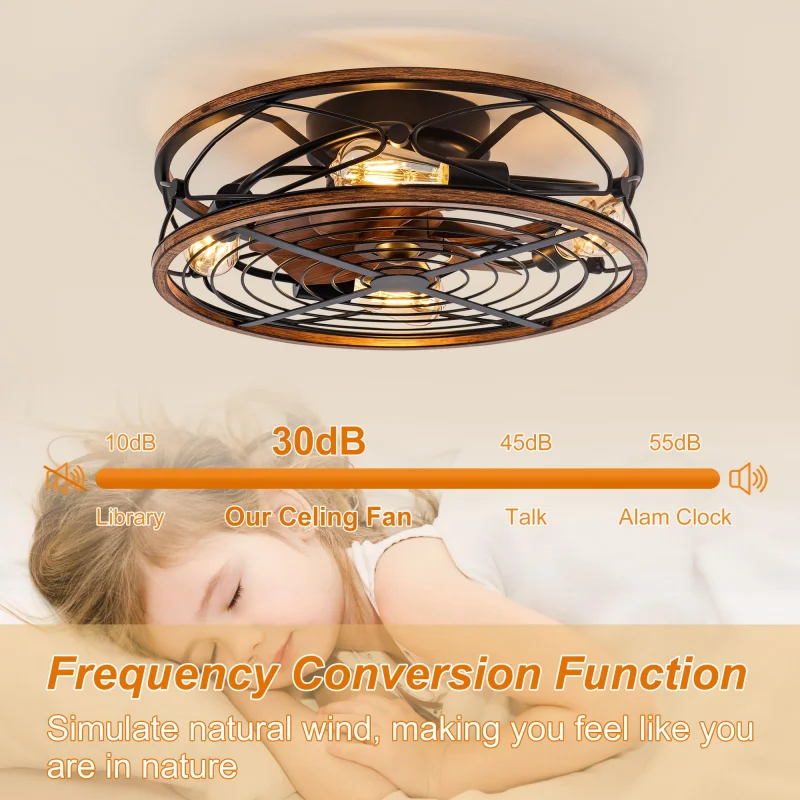 Ventiladores de teto em gaiola - Ceiling Fan Low Profile Flush Mount avaliação e preço