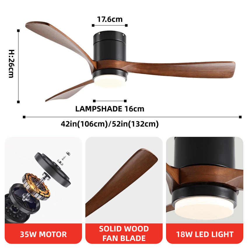 Ventilador de teto FUMANJIA, 4 - Ceiling Fan Dc Motor 52 Inch avaliação e preço