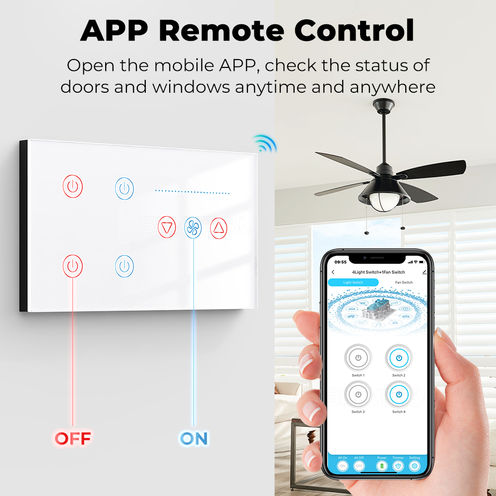 Zigbee wifi interruptor de par - Smart Ceiling Fan Alexa Wifi avaliação e preço