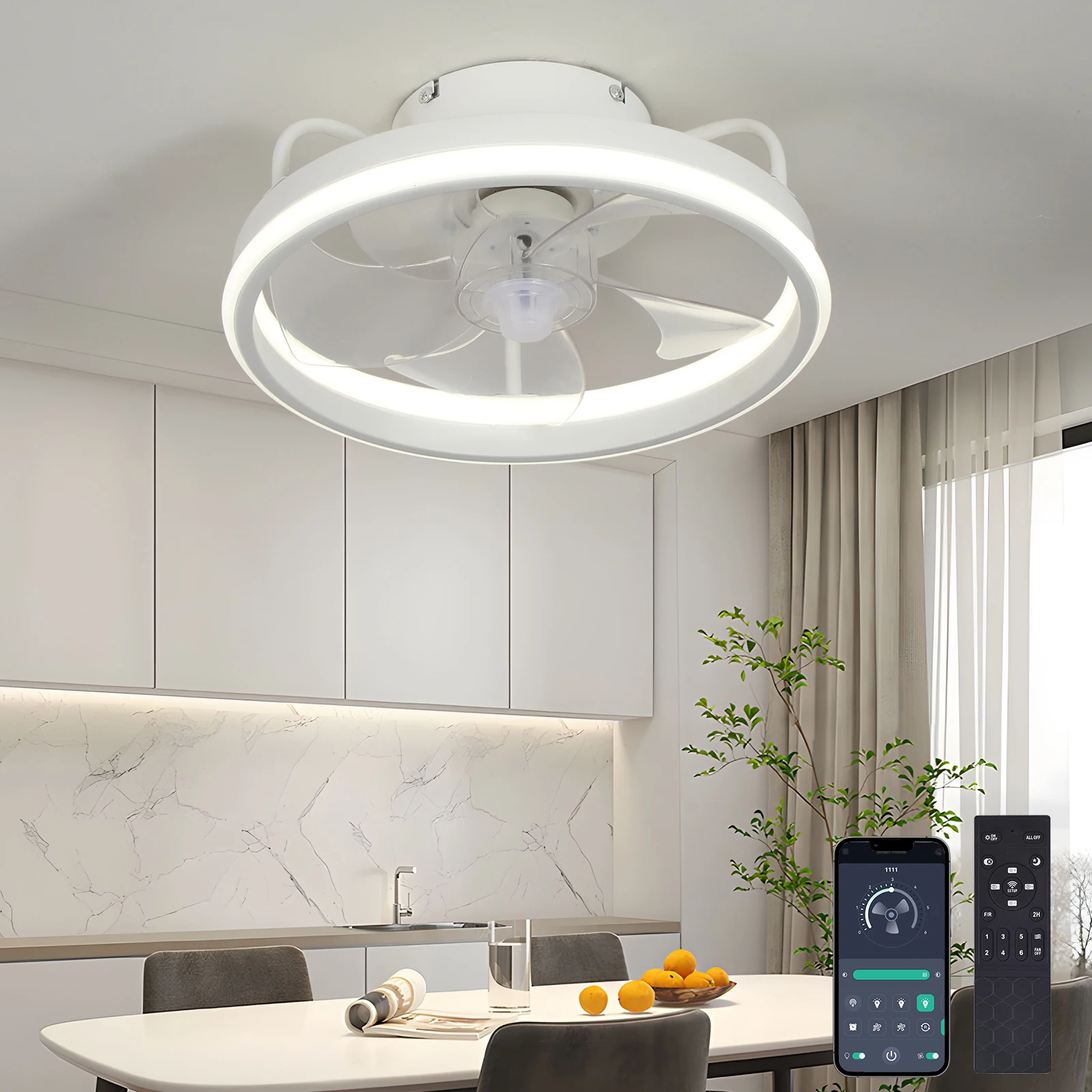 Moderno led ventilador de luz  - Ceiling Fan With Remote Control Reversible avaliação e preço