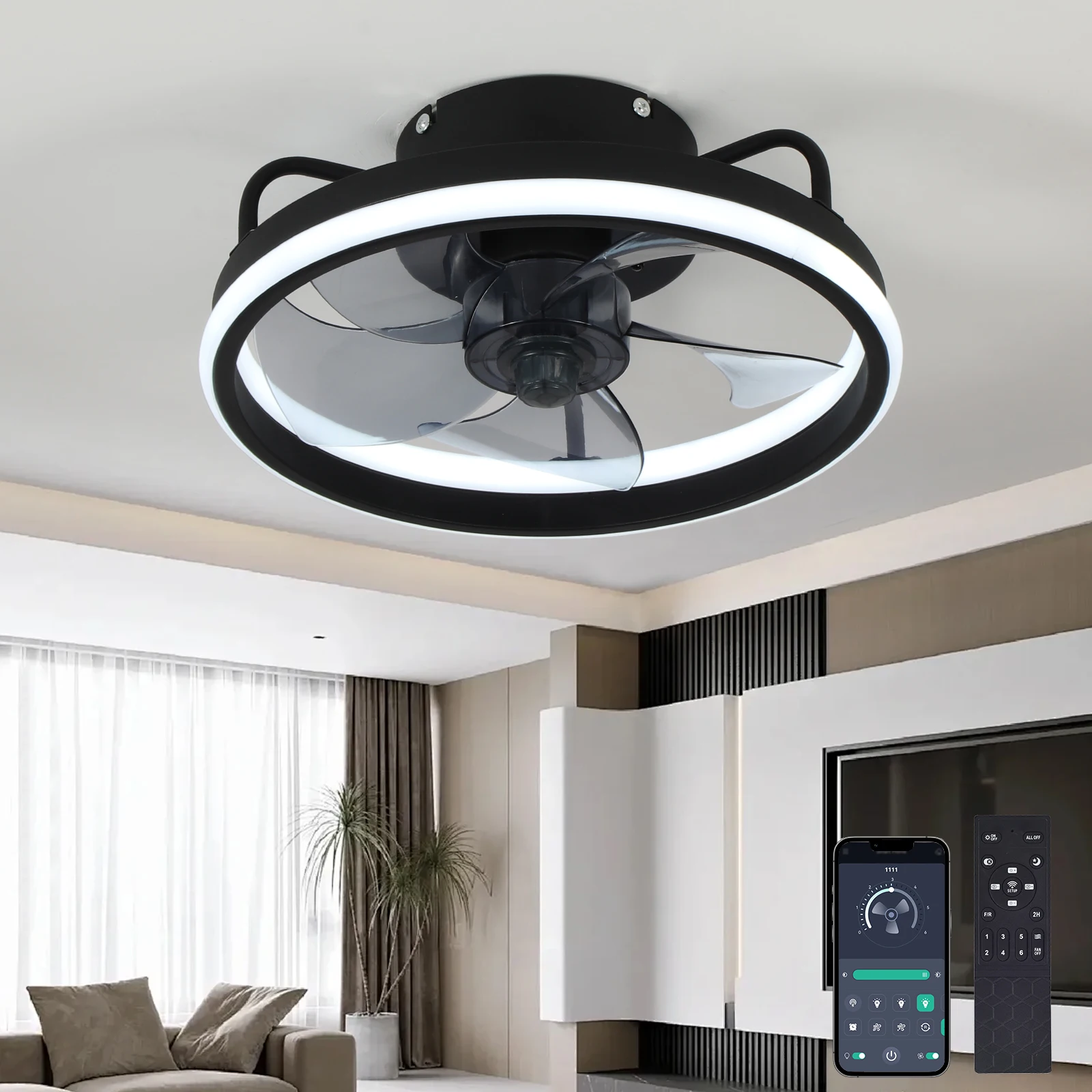 Moderno led ventilador de luz  - Ceiling Fan With Remote Control Reversible avaliação e preço