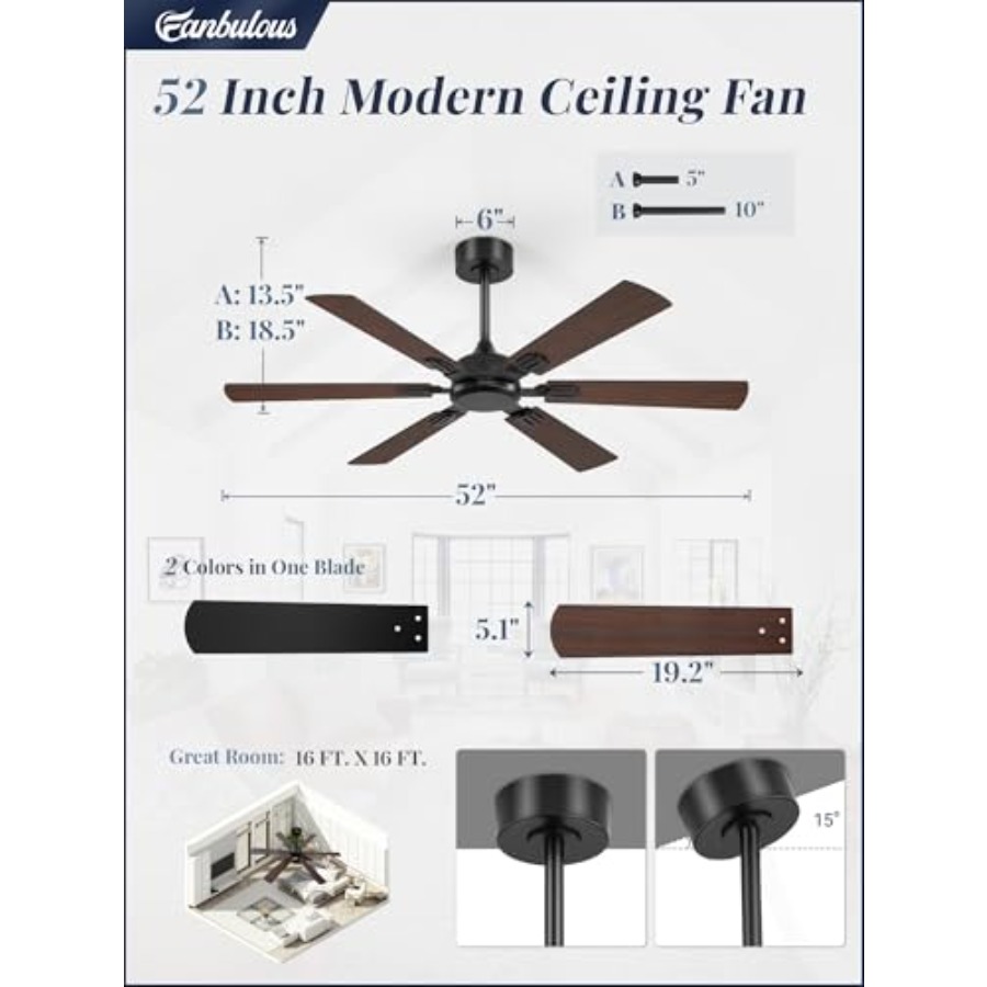 Ventiladores de Teto de 52 Pol - Ceiling Fan Dc Motor 52 Inch avaliação e preço