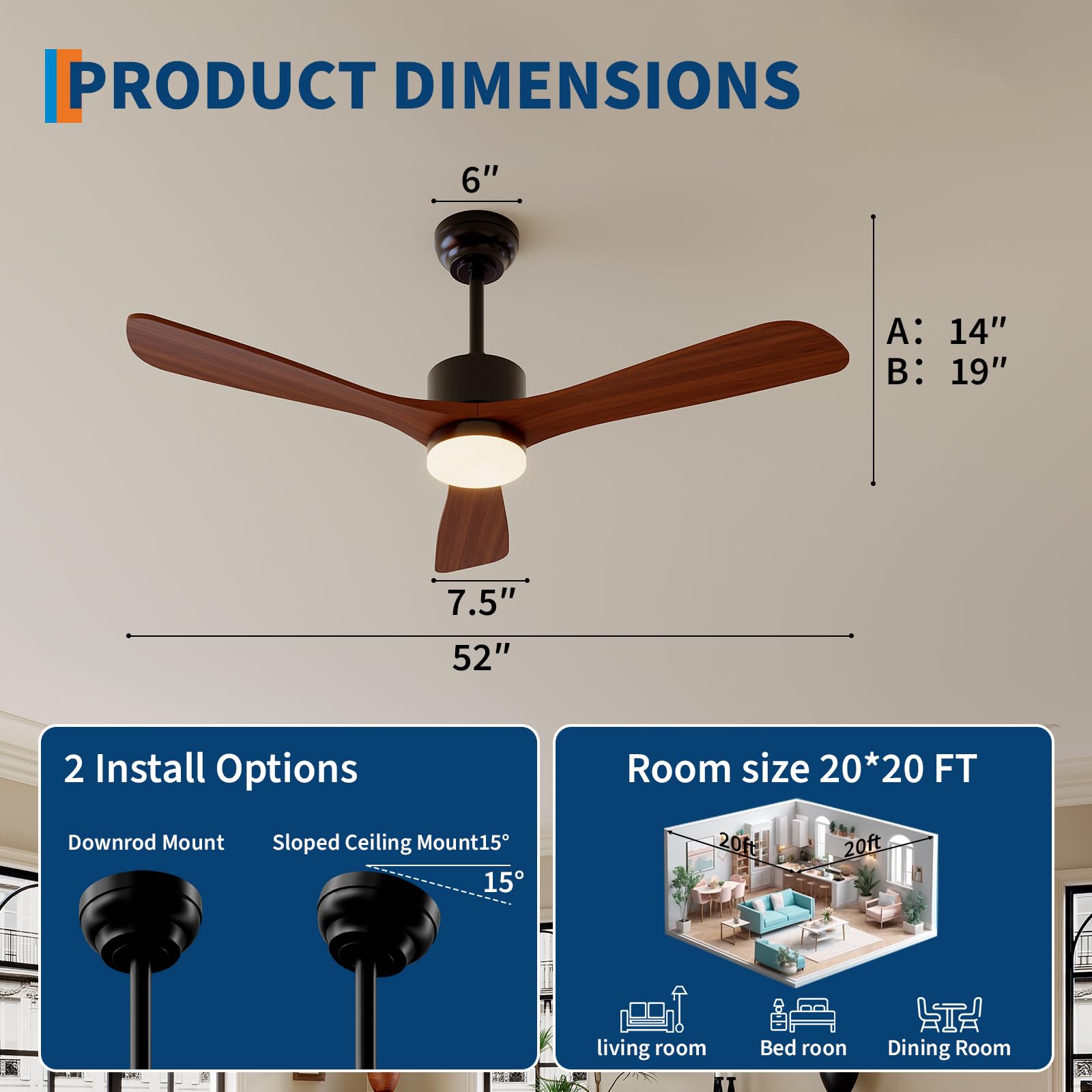 Ventilador de teto com luzes e - Ceiling Fan Led 3 Blade Modern avaliação e preço