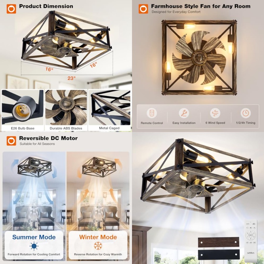 Ventiladores de Teto de Perfil - Ceiling Fan Low Profile Flush Mount avaliação e preço