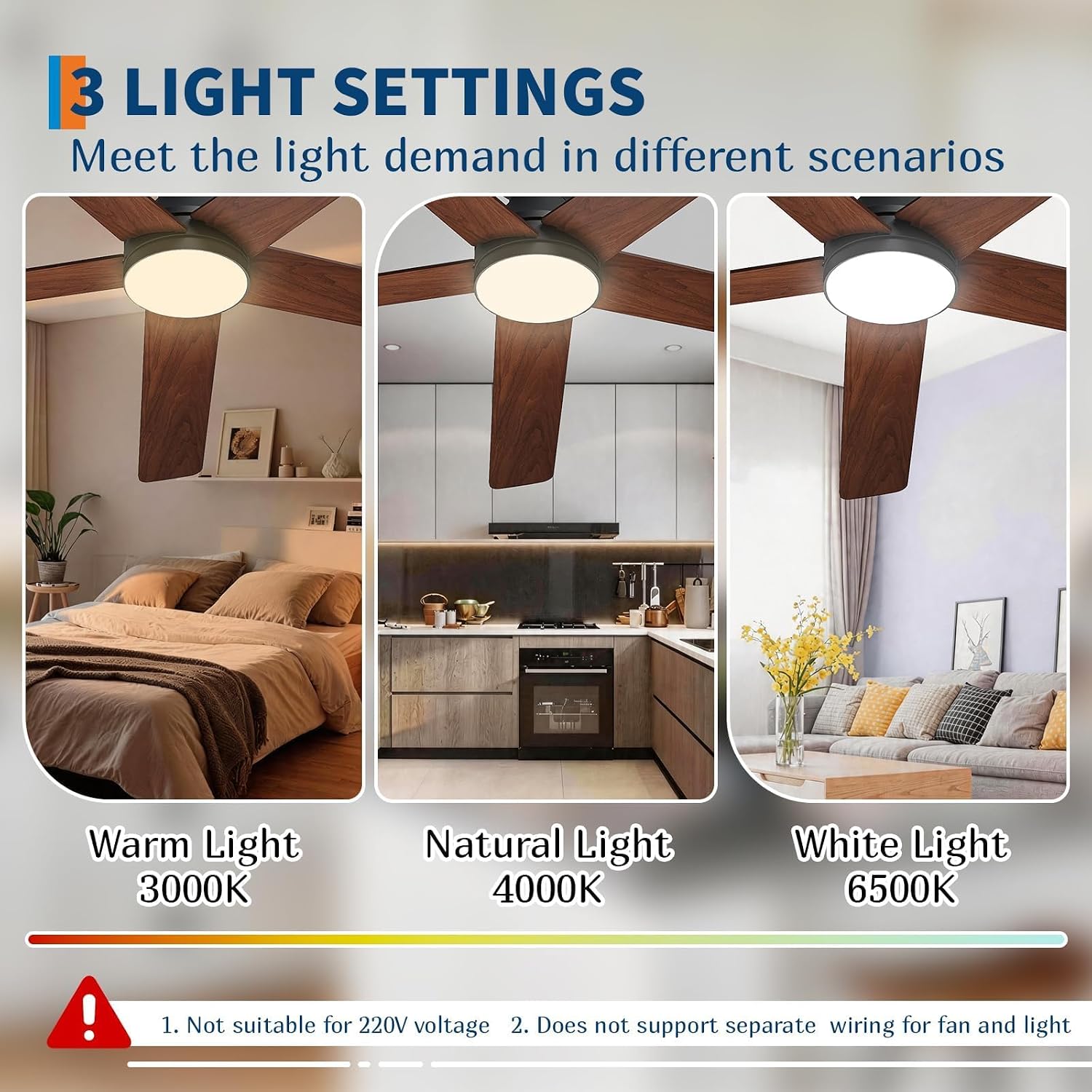 Ventiladores de Teto de Perfil - Ceiling Fan With Remote Control Reversible avaliação e preço