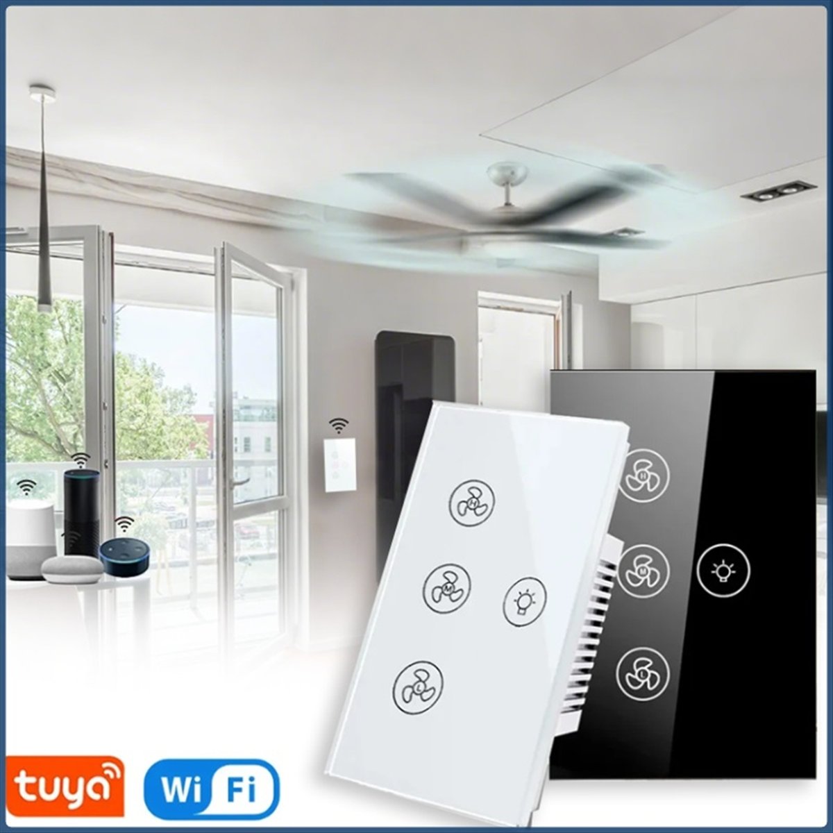 【Novo!】 Interruptor Inteligent - Smart Ceiling Fan Alexa Wifi avaliação e preço