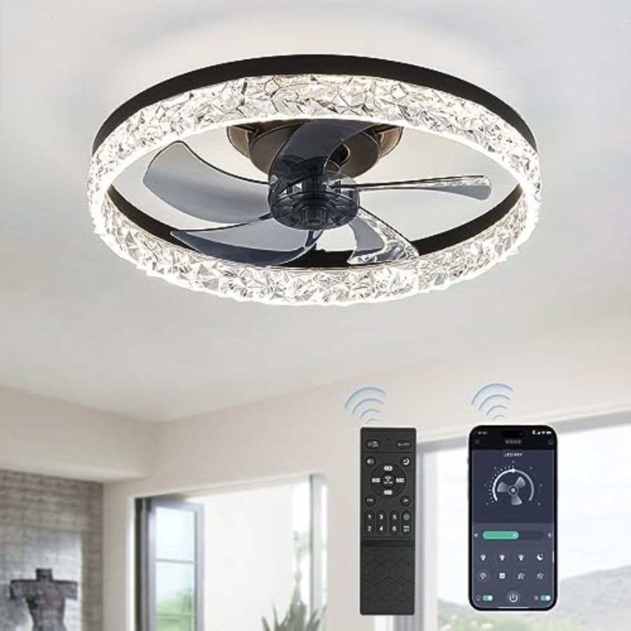 Ventilador de teto moderno com - Ceiling Fan Low Profile Flush Mount avaliação e preço
