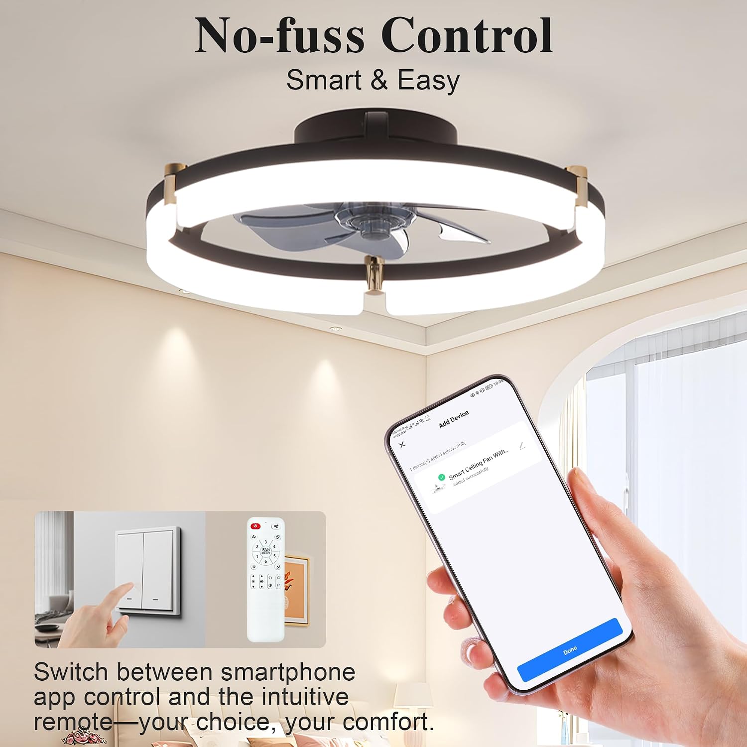 Ventilador de teto com luz, pe - Ceiling Fan Low Profile Flush Mount avaliação e preço