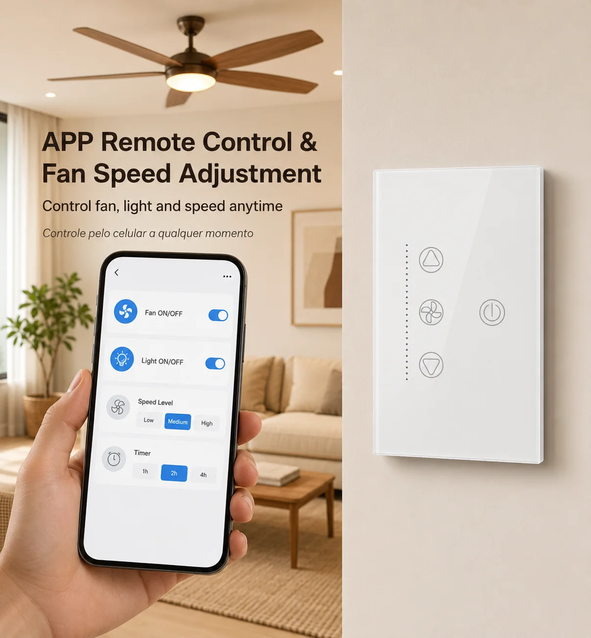 Interruptor de Luz e Ventilado - Smart Ceiling Fan Alexa Wifi avaliação e preço