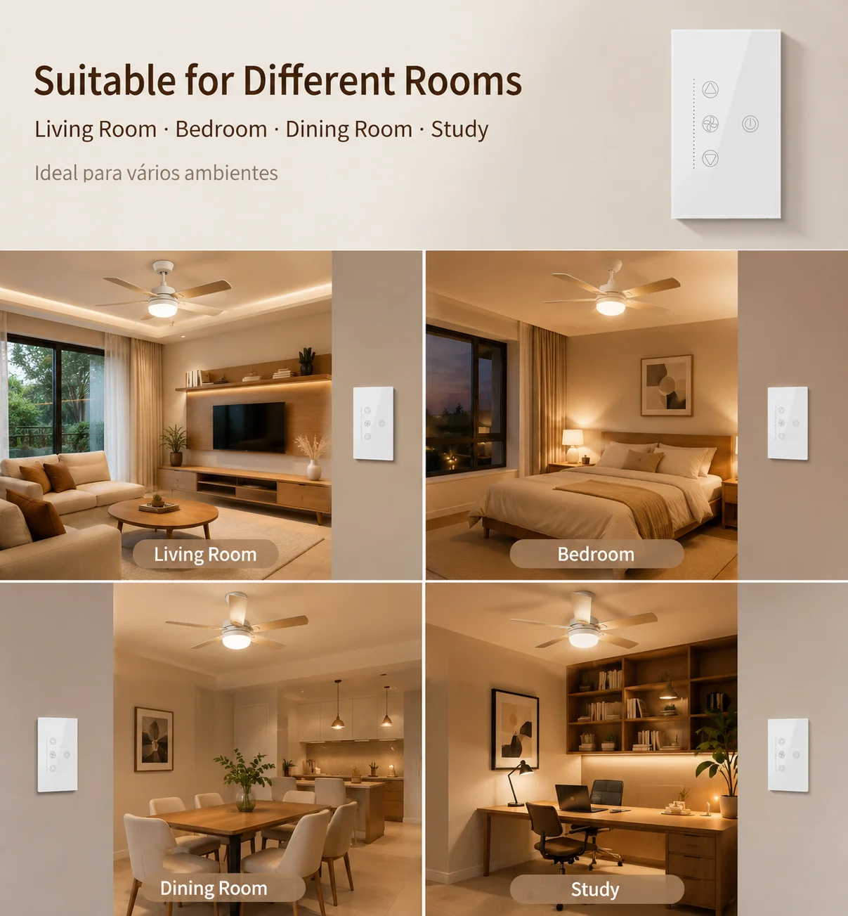 Interruptor de Luz e Ventilado - Smart Ceiling Fan Alexa Wifi avaliação e preço