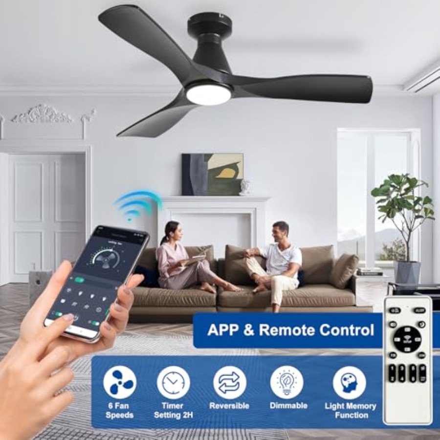 Ventiladores de teto de 42 pol - Ceiling Fan Low Profile Flush Mount avaliação e preço
