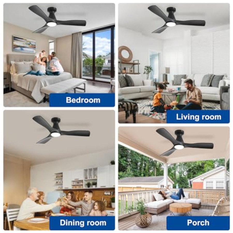 Ventiladores de teto de 42 pol - Ceiling Fan Low Profile Flush Mount avaliação e preço