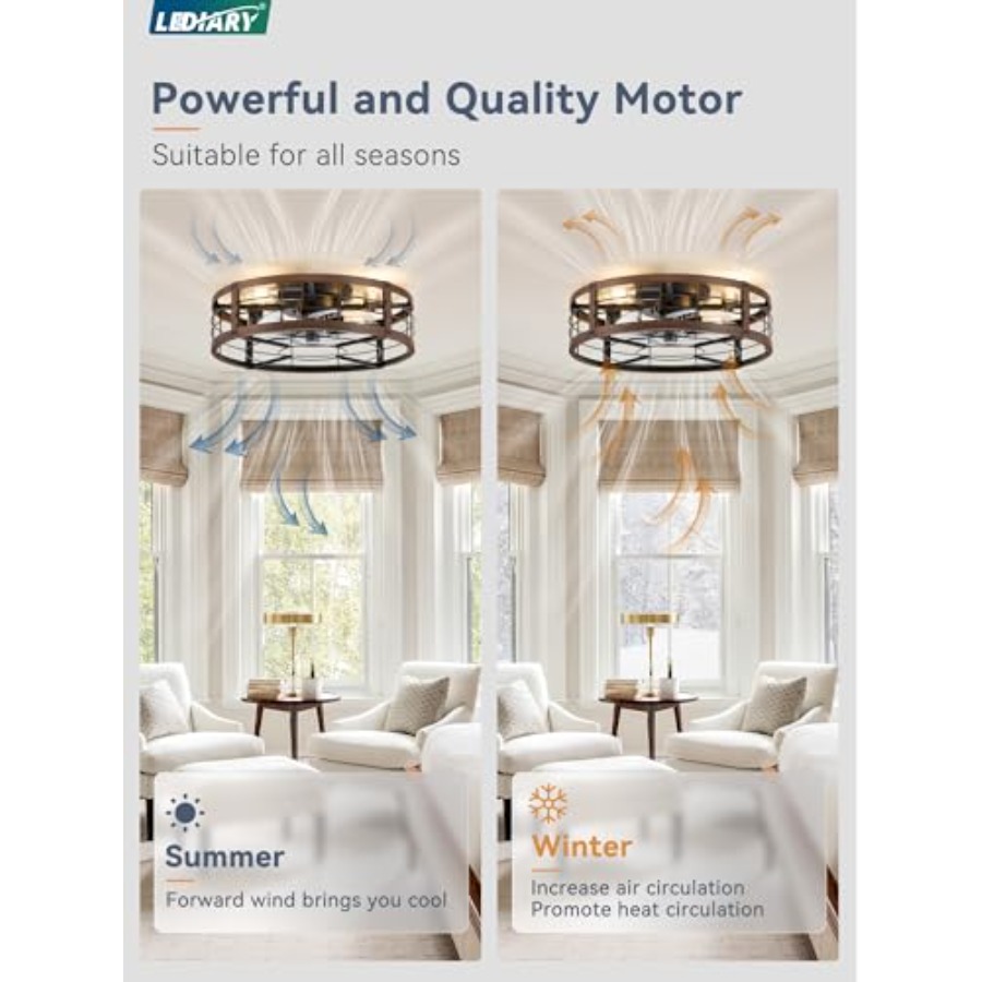 Ventilador de Teto 20 Polegada - Ceiling Fan Low Profile Flush Mount avaliação e preço
