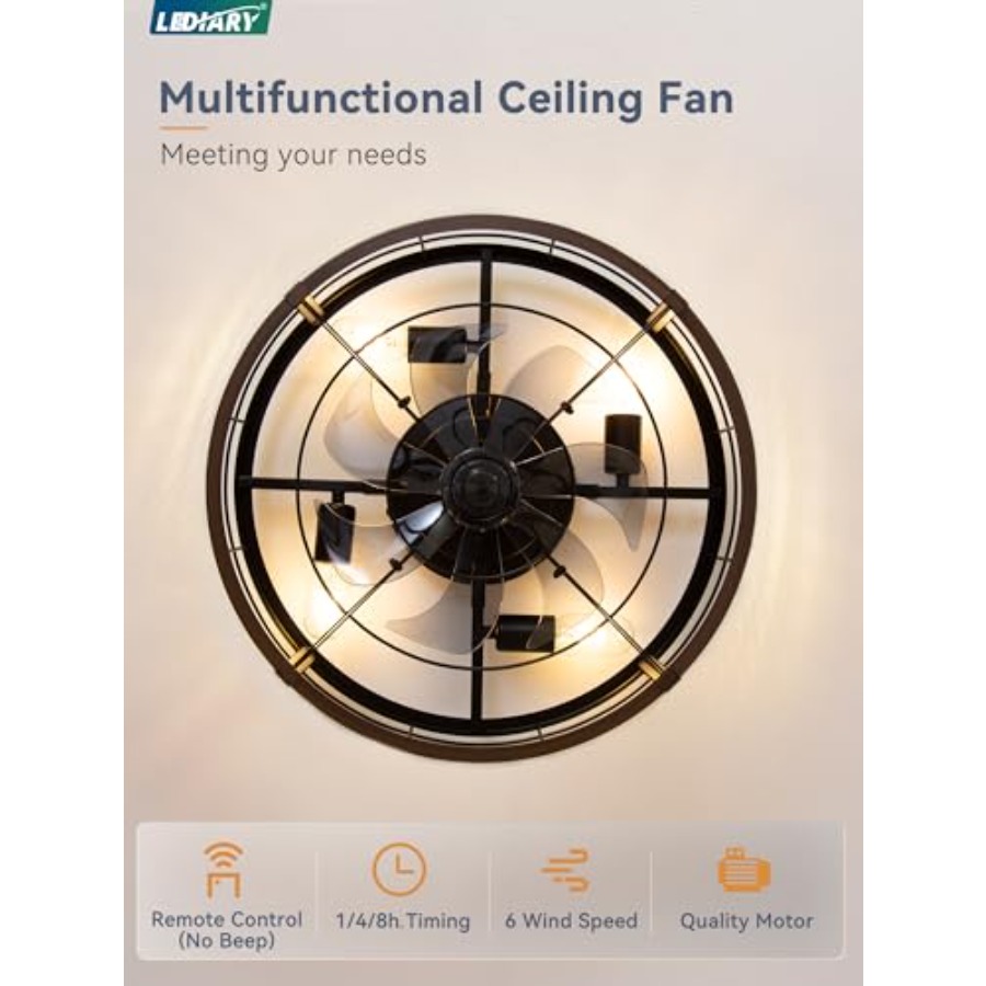 Ventilador de Teto 20 Polegada - Ceiling Fan Low Profile Flush Mount avaliação e preço
