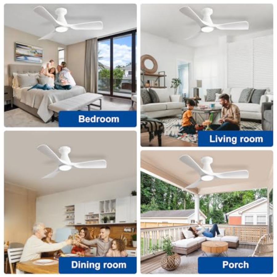 Ventiladores de teto de 42 pol - Ceiling Fan Low Profile Flush Mount avaliação e preço