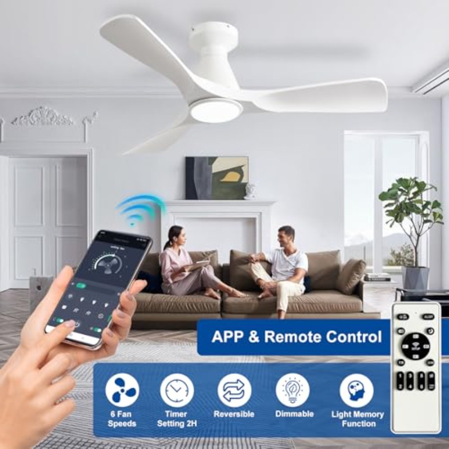Ventiladores de teto de 42 pol - Ceiling Fan Low Profile Flush Mount avaliação e preço