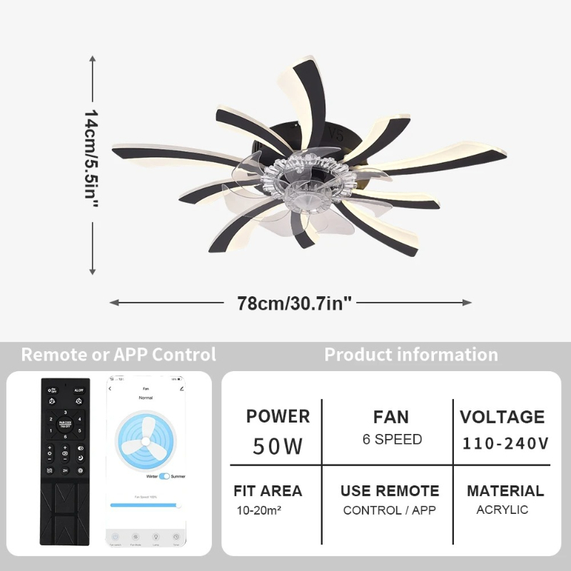 Luminária de Teto com Ventilad - Ceiling Fan With Remote Control Reversible avaliação e preço