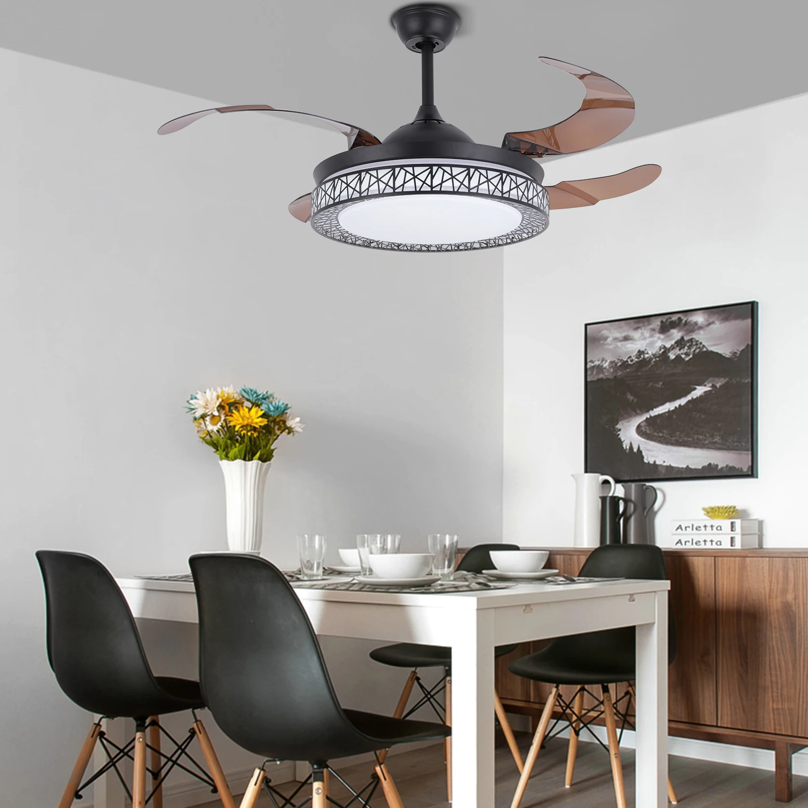 Ventiladores de Teto Retráteis - Ceiling Fan Led 3 Blade Modern avaliação e preço