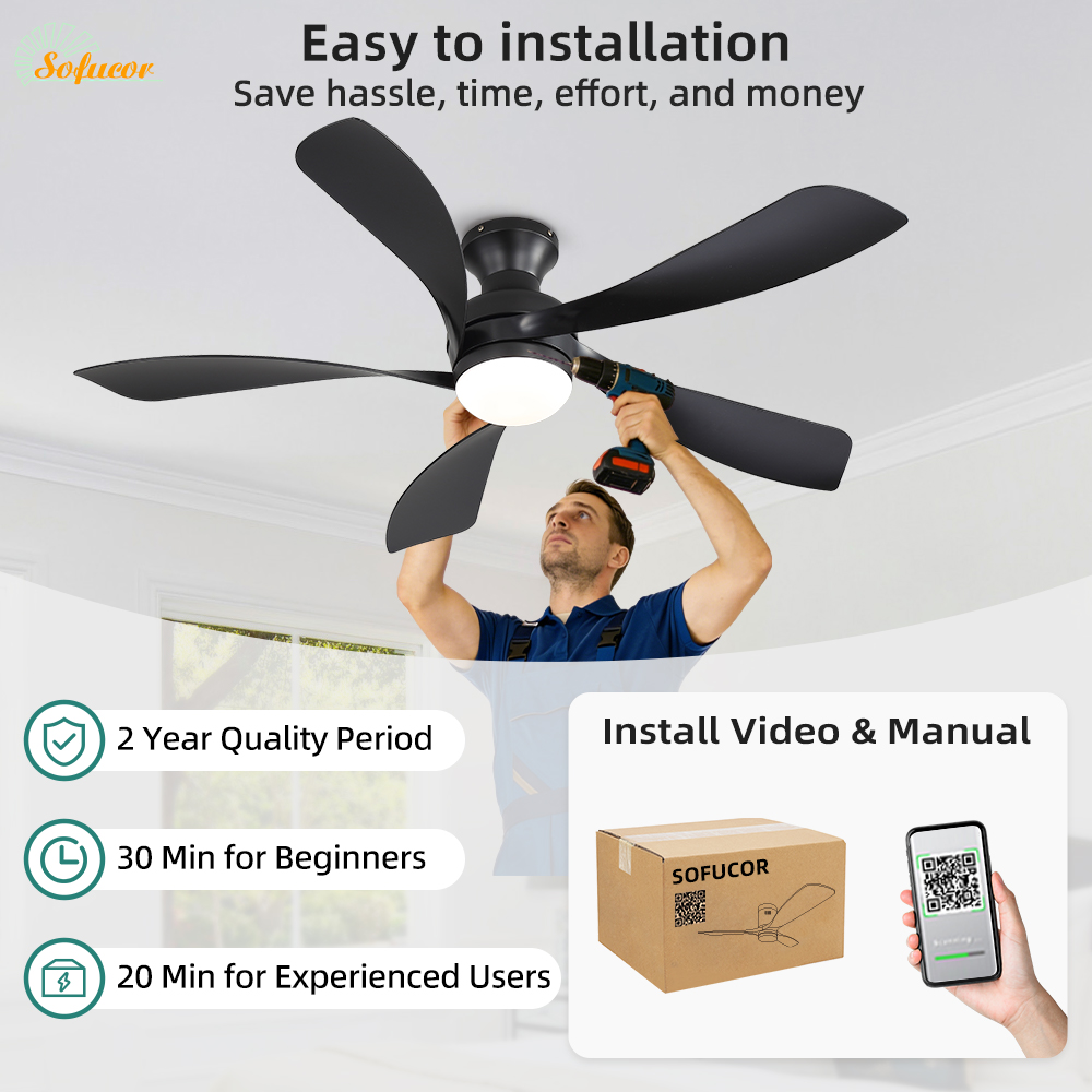 Ventilador de teto moderno Sof - Ceiling Fan With Remote Control Reversible avaliação e preço